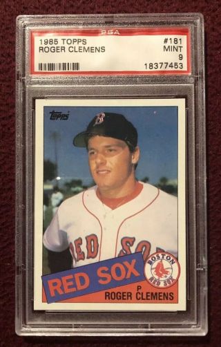 1985 Topps Roger Clemens Rookie Card Rc Psa 9 - Boston Red Sox
