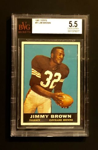 1961 Topps Jimmy Jim Brown 71 Browns Bgs 5.  5,  Ex Look - “nice Centering”
