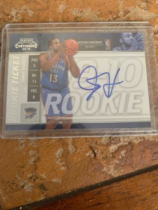 09 - 10 Playoff Contenders Rookie Ticket Autograph James Harden