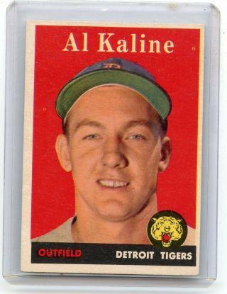 1958 Topps 70 Al Kaline Baseball Card,  Detroit Tigers,  Hof