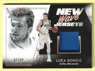 2018 - 19 Panini Noir Luka Doncic " Wave " Rookie Jersey 42/99 Mavericks Rc
