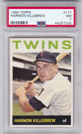 Rd: 1964 Topps Baseball Card 177 Harmon Killebrew Hof Twins - Psa 7 Nr