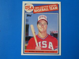 1985 Topps Mark Mcgwire Baseball Cards 401 Nm/mt