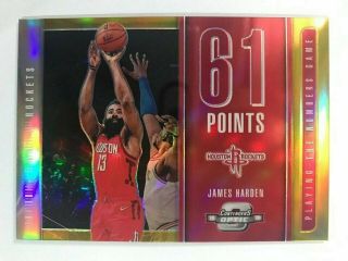 2018 - 19 Panini Contenders Optic Play Numbers Game Gold Przim James Harden 05/10