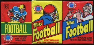 (1) Ea 1980,  1981 & 1982 Topps Football Wax Packs ( (guaranteed))