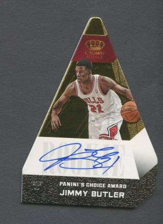 2012 - 13 Preferred Crown Royale Gold Die - Cut Jimmy Butler Rc Rookie Auto 9/10