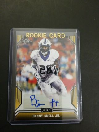 Benny Snell Jr.  2019 Leaf Draft Rookie Gold Auto Rc Kentucky Near Or