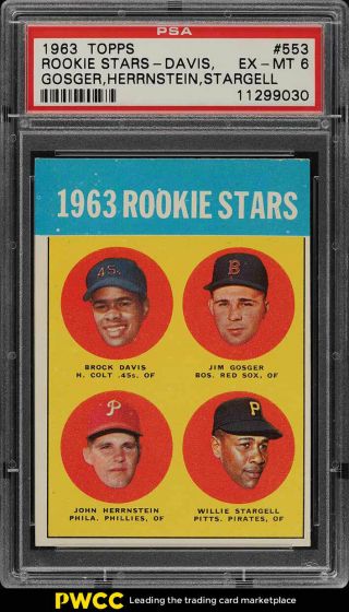 1963 Topps Willie Stargell Rookie Rc 553 Psa 6 Exmt (pwcc)
