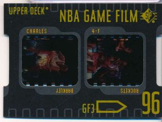 1996 - 97 Sp Game Film Charles Barkley Die Cut Acetate Rockets B1430