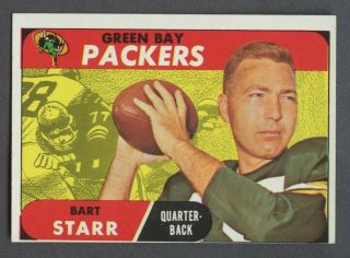 1968 Topps Football 1 Bart Starr Green Bay Packers Hof