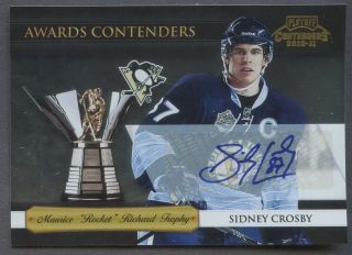 2010 - 11 Contenders Award Sidney Crosby Penguins Auto 01/10