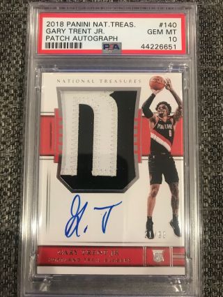 Gary Trent 2018 - 19 National Treasures Rpa Rc Patch Auto Psa 10