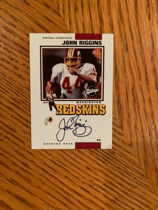 John Riggins 2001 Upper Deck Vintage Auto Autograph Sp - Redskins