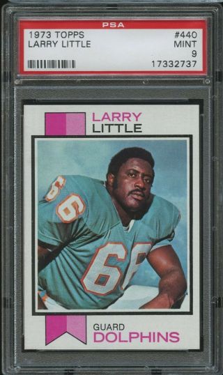 1973 Topps Football Larry Little 440 Psa 9 Dolphins