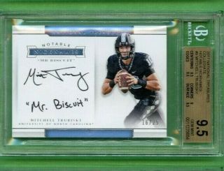 Mitchell Trubisky 2017 National Treasures " Mr Biscuit " Auto Bears 16/25 Rc