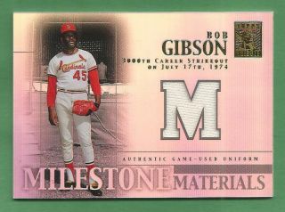 Bob Gibson 2002 Topps Tribute Milestone Materials Game - Jersey Bg Cardinals
