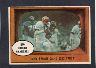 1961 Topps 77 Jim Brown In Action Browns 1960 Highlights