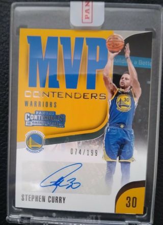 2018 - 19 Contenders Mvp Stephen Curry Warriors Auto 074/199 Sweet Autograph