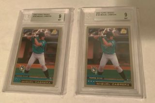 (2) 2000 Topps Traded Miguel Cabrera Rookie Cards Bgs 9
