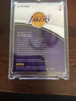 18/33 Shaquille O’Neal 2016 - 17 Immaculate Autograph Jumbo Jersey Patch Auto 6