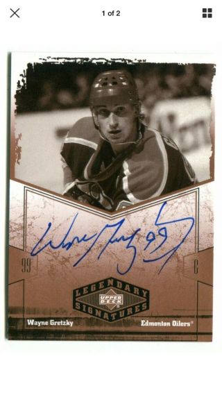 2004 - 05 Ud Legendary Signatures Wayne Gretzky Autograph Oilers Auto Hard Signed
