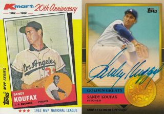 Sandy Koufax 1982 Topps Los Angeles Dodgers Hof World Champion P Card With Extra