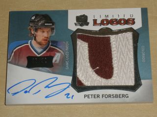 2012 - 13 Upper Deck The Cup Limited Logos Patch Auto Peter Forsberg 48/50