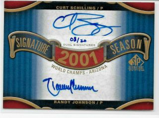 2001 Sp Signature Edition Randy Johnson & Curt Schilling World Champs Auto 8/20