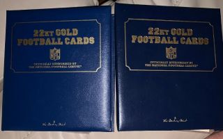 Danbury 22kt Gold Football Cards.  Complete Set Of 100.  Two Binders Of 50 Ea