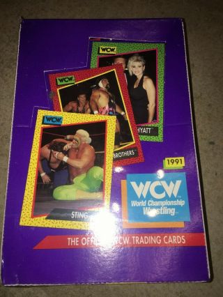 Vintage World Championship Wrestling Official Wcw Trading Cards Box 1991 Vtg