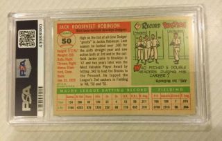 1955 Topps JACKIE ROBINSON Brooklyn Dodgers PSA 3.  5 VG, 2