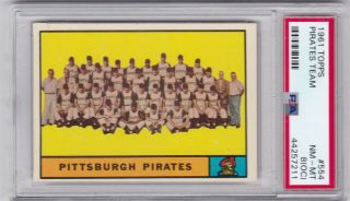 Rm: 1961 Topps Baseball Card 554 Pittsburgh Pirates Team - Psa 8 Nm - Oc