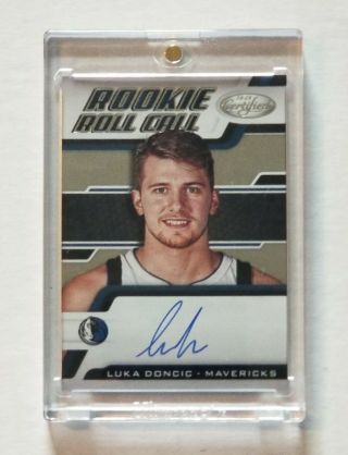 2018 - 19 Certified Luka Doncic Rookie Roll Call On Card Auto Sp Roy