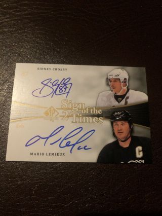 Sidney Crosby Mario Lemieux Sign Of The Times 2 Dual 2011 - 2012 Sp Game