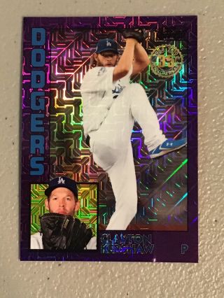 Clayton Kershaw 2019 Topps Series 2 Silver Pack Purple Chrome Refractor /75