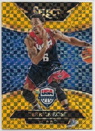 2014 - 15 Select Derrick Rose Courtside Gold Prizm Parallel 