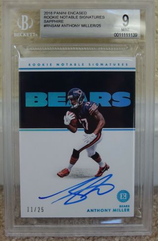 Anthony Miller 2018 Panini Encased Rookie Notable Signatures Auto Bgs 9 11/25