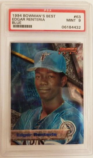 Edgar Renteria Rookie Psa 9 Bowmans Best 1994 Florida Marlins Rc Baseball Card