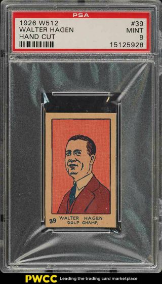 1926 W512 Strip Card Golf Walter Hagen Rookie Rc 39 Psa 9 (pwcc)