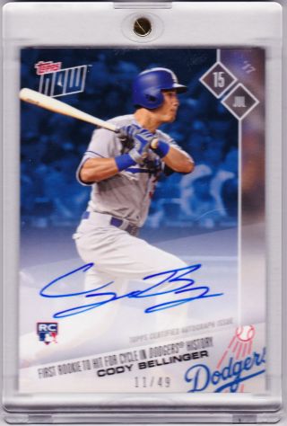 Cody Bellinger Autograph 1st Dodgers Rookie Cycle 2017 Topps Now 356a Rc Auto 49