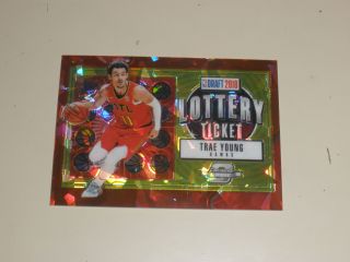 2018 - 19 Panini Contenders Optic Lottery Ticket Red Cracked Ice 5 Trae Young Rc