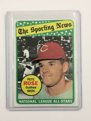 1969 Topps Pete Rose “the Sporting News” Nm Card 424