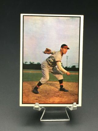 1953 Bowman Color Baseball Bob Feller Hof Ex - Mt 114 Cleveland Indians Set Break