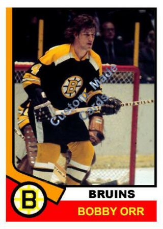 Custom Made Opc 1974 - 75 Boston Bruins Bobby Orr Black 2 Hockey Card