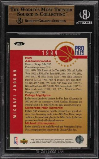 1994 Collector ' s Choice Gold Signature Michael Jordan 204 BGS 9.  5 GEM MT (PWCC) 2