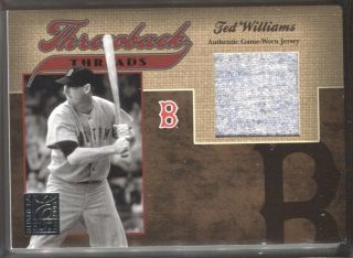 Ted Williams 2005 Donruss Elite Throwback Threads Game Worn Jersey Relic /25 Sox