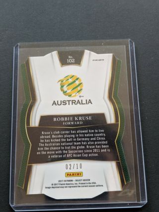 2017 - 18 Panini Select Soccer Australia Robbie Kruse Mezzanine Gold 2/10 2