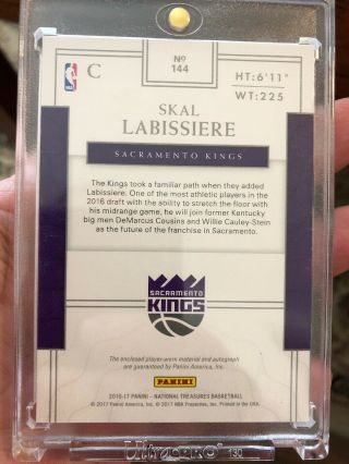 Skal Labissiere 2016 - 17 National Treasures ROOKIE PATCH AUTO RPA RC 31/99 KINGS 2