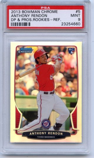 2013 Bowman Chrome 5 Anthony Rendon Refractor Rookie Rc Nationals Psa 9 (54660)