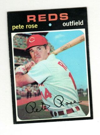 Pete Rose 1971 Topps Card 100 Cincinnati Reds Ex Mt 01